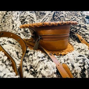 Camel Brown Sam Edelman Purse. LIKE new and UNIQUELY STYLISH DESIGN